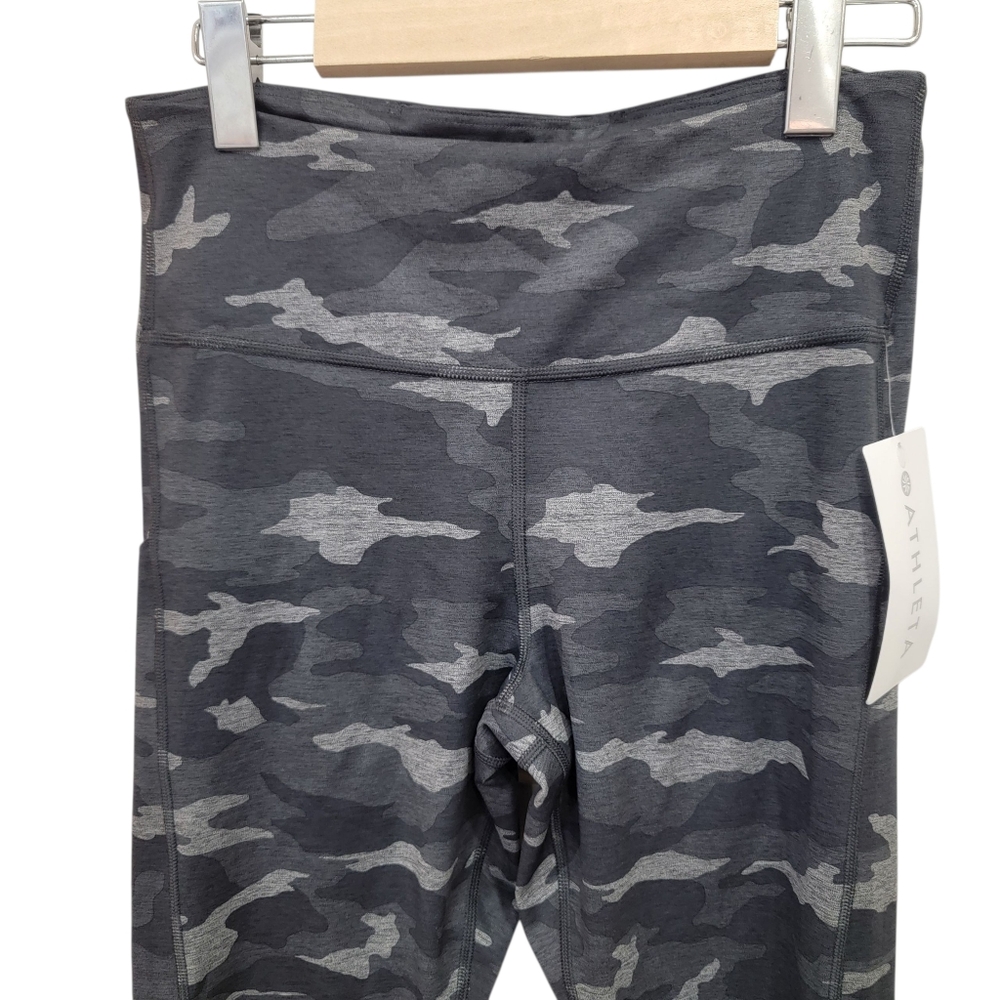 NWT Athleta Ultimate Camo 7/8 Tights Grey Athletic Workout Leggings Women’s M - Picture 10 of 17